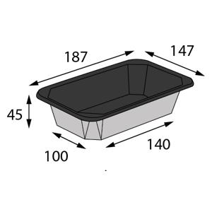 OSQ OCTOBOX 500 BW 18,7х14,0х4,5см 500мл черное дно (крышка отдельно)