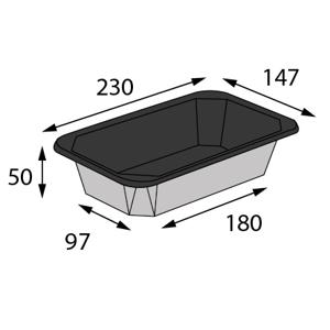 OSQ OCTOBOX 800 BW 23,0х14,7х5,0см 800мл черное дно (крышка отдельно)