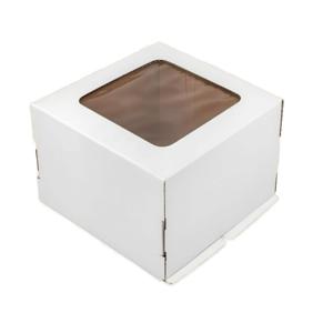 Коробка для торта белая с окном GKW 35,0x35,0x25,0см 25шт/кор