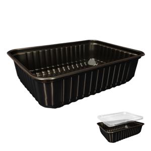 Контейнер пластиковый    750мл PP черный 18х13х5см 50шт/уп