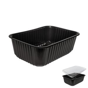 Контейнер пластиковый 1000мл PP черный 18,6х13,2х6,5см 100шт/уп