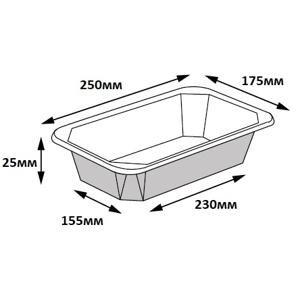 Контейнер Фуд-бокс крафт/крафт 25,0х17,5х2,5см (крышка отдельно)