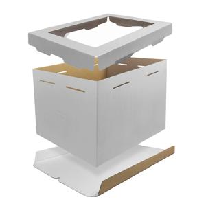 Коробка для торта белая с окном 30,0х40,0х26,0см