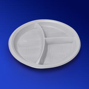 Тарелка одноразовая d20,5см PP 50шт/уп белая плотная C-3