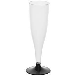 Фужер для шампанского PS 100мл 175мм Флютэ ножка черная 6шт/уп