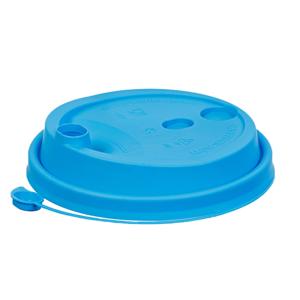 Крышка к стаканам d9,0см PP с пробкой заглушкой матовая голубая 50 шт/уп