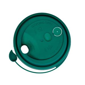 Крышка к стаканам d8,0см PP с пробкой заглушкой матовая зеленая 50 шт/уп