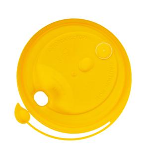 Крышка к стаканам d8,0см PP с пробкой заглушкой матовая желтая  50 шт/уп