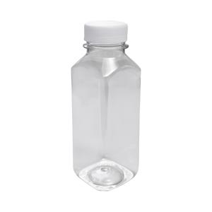 Бутылка  300мл PET квадратная прозрачная с крышкой большое горлышко