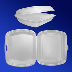 Ланч-бокс 1-секц    24,7х20,7х6,1см  ВПС белый  100 шт/уп