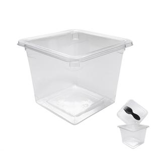 Стакан-контейнер пластиковый 350мл РЕТ прозрачный внеш 9,5х9,5х7,5см под запай без крышки  300 шт/кор ПР-СТ-95х75 ПЭТ