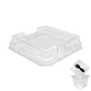 Крышка пластиковая РЕТ прозрачная внутр 9,5х9,5см к стакану-контейнеру 600 шт/кор ПР-СТ-95 Кр У ПЭТ