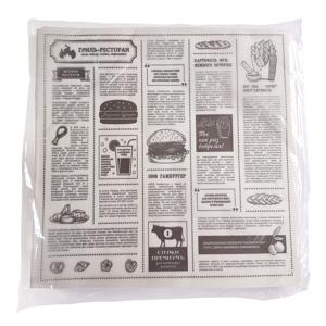 Бумага оберточная листовая 30,5х30,5см с рисунком Газета 500шт/уп