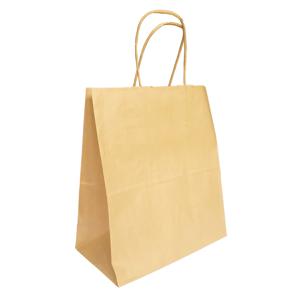 Пакет-сумка бумажная 25х22+12см (220*120*250мм) крафт ручки крученые 70гр/м2