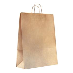 Пакет-сумка бумажная 45х35+15см (350*150*450мм) крафт ручки крученые 70гр/м2