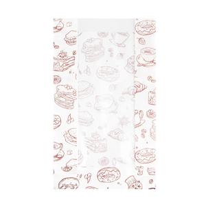 Пакет бумажный с окном V-дно 25,0х14,0х6,0см с рисунком Выпечка ЖС 100шт/уп  1500шт/кор