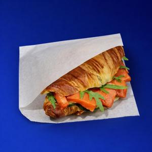 Пакет бумажный V-дно 17,5х14см белый уголок жировлагостойкий 35гр/м2 100шт/уп