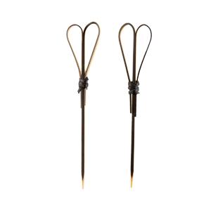 Шпажка 12см из бамбука Узелок-сердце 100шт/уп черный AVIORA