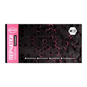 Перчатки из нитрила M розовые 100шт/уп AVIORA