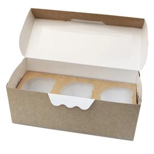 Упаковка для кексов и маффинов 25х10х10см ECO MUF 3 с ложементом