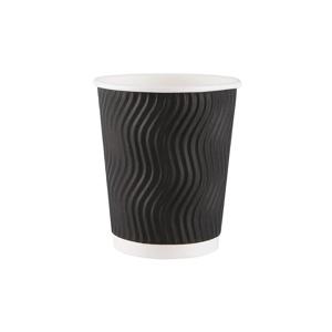 Стакан бумажный 250мл трехслойный Черная волна 25шт/уп