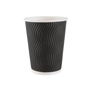 Стакан бумажный 300мл  трехслойный Черная волна 25шт/уп