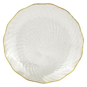 Тарелка пластиковая прозрачная d230 мм Жемчужное сияние Royal Party 12шт/уп