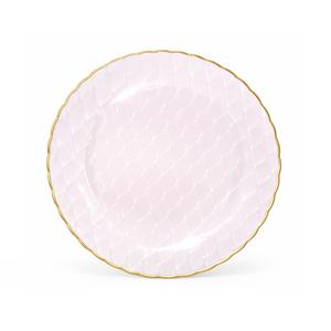 Тарелка пластиковая прозрачная розовая  d175 мм  Романтика Royal Party 12шт/уп