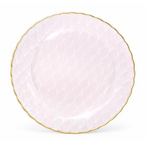 Тарелка пластиковая прозрачная розовая d220 мм  Романтика Royal Party 12шт/уп