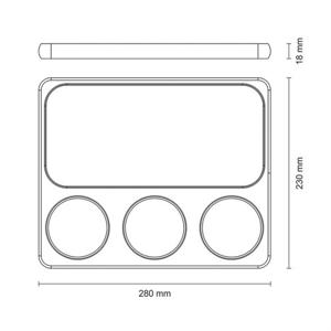 Доска сервировочная с 3 дип-соусниками 28х23х1,8см Belem Churrasco