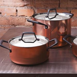 Кастрюля стальная с покрытием из меди 24см 6,8л Trix Cobre