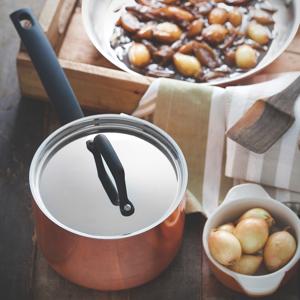 Соусник стальной 16см 1,8л с крышкой Trix Cobre