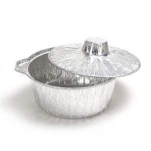 Казан из алюм фольги  2300мл d25,6/17,1см  h9,35см с крышкой 75шт/уп