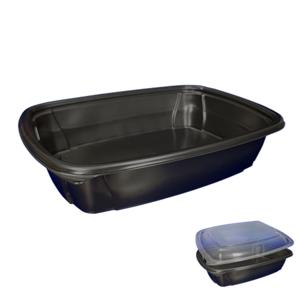 Контейнер ланч-бокс 1С черный 1000 мл 23х17х5+2,3см 50шт/уп