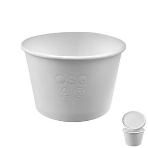 OSQ Round Bowl  300 W Контейнер белый 300мл d10,0см h6,5см (крышка отдельно)