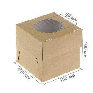 Упаковка для кексов и маффинов 10х10х10см ECO MUF 1 с ложементом