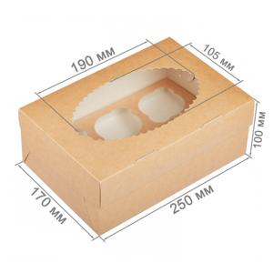 Упаковка для кексов и маффинов 25х17х10см ECO MUF 6 с ложементом